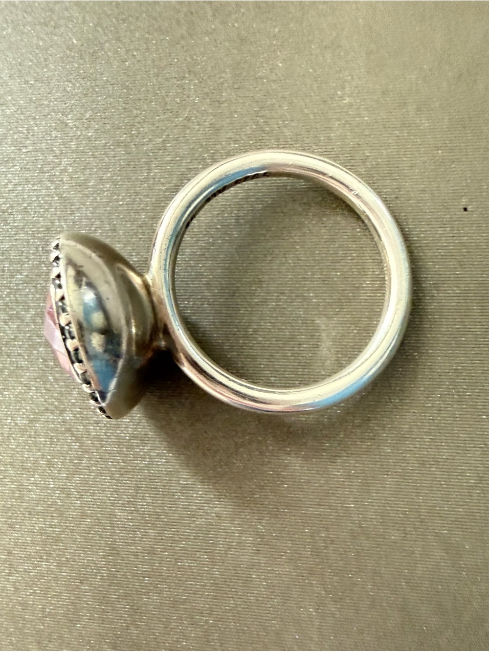 Size 8 - Pandora Sterling Silver Brilliant Legacy Ring w/Pink Zirconia Gemstone. - Picture 5 of 8